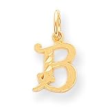 14K Yellow Gold Diamond-Cut Initial 
