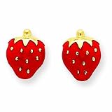 14k Enameled Strawberry Ear