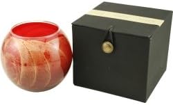 Cranberry Candle Globe - The Inside Of This 4 In Polished Globe Is Painted With Wax To Create Swirls Of Gold And Rich Hues And Comes In A Satin Covered Gift Box. Candle Is Filled With A Translucent Wax And Scented With Mysteria. Burns Approx. 50 Hrs