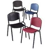Contour Stacking Chairs, Blue with Black Frame, 4 per Carton (SAF4185BU)