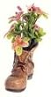 Dollhouse Miniature Pink Floral Arrangement in an Old Shoe