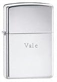 High Polish Chrome Engraved Zippo Lighter - Vale
