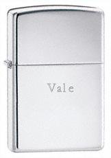 High Polish Chrome Engraved Zippo Lighter - Vale