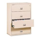 FIRE KING INTERNATIONAL / Insulated four-drawer lateral file, 37-27/64 wide, letter/legal, parchment / FIR43822CPA / Sold as 1 Each / Mfr Part # 43822CPA \*/ Insulated four-drawer lateral file, 37-27/