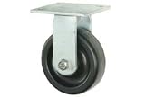 Heavy Duty Rigid Plate Caster 5 Plastic Wheel 500 Lb. Capacity
