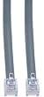 RJ12, 6P / 6C, Silver Satin Flat, Reverse, 14 ft (Voice)