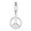 14K White 3D Peace Symbol In Circle TummyToy Belly Ring - JewelryWeb
