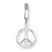 14K White Gold 3D Polished Peace Symbol in Circle title=