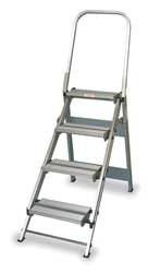 Industrial Grade 2KFG6 Step Stool, Aluminum, 4 Step