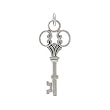 Antique Style Victorian Key Pendant with Scrolls in Sterling Silver #8011