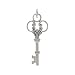Antique Style Victorian Key Pendant with Scrolls in Sterling Silver #8011