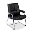 Guest Chair, 24-1/4"x27"x35-3/4", Black Leather