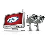 Defender Digital Wireless DVR Security System with 7 Inch LCD Monitor, SD Card Recording and 2 Long Range Night Vision Cameras (Black)