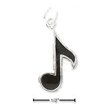 Buy Sterling Silver Enameled Music Note Charm by JewelryWeb