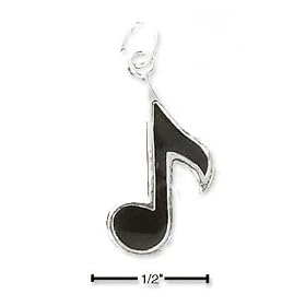 Buy Sterling Silver Enameled Music Note Charm made by JewelryWeb now!