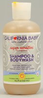 California Baby Super Sensitive Shampoo and Body Wash, No Fragrance, 8.5 Ounce Bottle