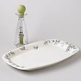 Pfaltzgraff Grapevine Stoneware Barbecue Tray & Basting Bottle Set