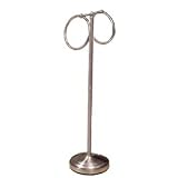 Free Standing Floor Towel Holder with Rings - Satin Nickel
