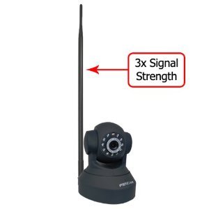 Foscam FI8918W Wireless/Wired Pan &amp; Tilt IP Camera with 8 Meter Night Vision and 3.6mm Lens (67° Viewing Angle) - Black NEWEST MODEL,WITH 9dbi Antenna