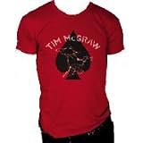 Buy Tim McGraw - FLOCKED VARSITY T-shirt, Cardinal by Tim McGraw