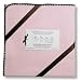 Ultimate Receiving Blanket - Solid Pastel Pink with Brown Trim