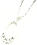 Necklace and Pendant Set - Sterling Silver Fancy Oval Pendant with 16 Chain Necklace