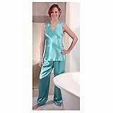 DreamSacks - CPJ975Large Vanilla - Charmeuse Silk Womens Pajamas - Vanilla - Large