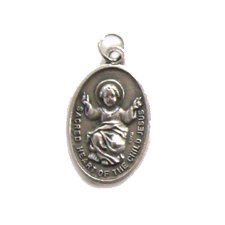 Sacred Heart of Child Jesus - Guardian Angel Two-sided Oxidized Medal - MADE IN ITALY