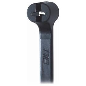 Thomas & Betts TY525MX Cable Tie 50lb 7" Ultraviolet Resistant Black Nylon with Stainless Steel Lock