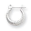 Sardelli - 14k White Gold Small Twist Shrimp Hoop Earrings, 14mm x 18mm