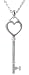 Designer Inspired Silver Plated Open Heart Shaped Key Pendant and Necklace