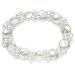 White Coin Pearl with Rice Pearl Stretch Bracelet