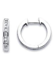 14k White Gold Princess Cut Diamond Hoop Earrings 1/3ct (G-H Color, I1 Clarity)