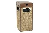 Stone Panel Trash Weather Urn Brown 17-1/2