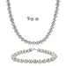Schmuckset: Kette, Armband und Ohrringe aus echten 5.5 - 6mm gro�en grauen S��wasserperlen - Sterling Silber