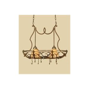 AF Lighting 6130-2P Bronze Crackle with Roped Pewter Accents Wentworth Transitional 2 Light Pot Rack from the Wentworth Collection