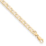 14k 6mm Hand-polished Fancy Link Chain Necklace - 18 Inch