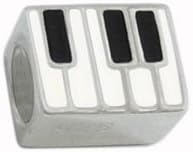 Piano Keys Bead Sterling and Enamel fits European Charm Bracelet