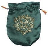 Click here to buy Green Satin Green Man Tarot Bag.