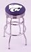 Kansas State Wildcats 30 Double Ring Chrome Logo Series Bar Stool with 2.5 Ribbed Ring