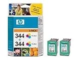 HP 344 2-pack Tri-color Inkjet Print Cartridge C9505EE