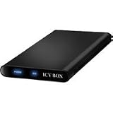 Icy Box Hard Drive Enclosure For 2.5 Sata Hard Drive With Esata & USB External Connector. USB Bus Powered - Black. Pouch Included