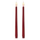 11 Inch LED Taper Candles Burgundy - Pack of 2