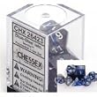 Chessex Dice: Polyhedral 7-Die Gemini Dice Set - Blue & Steel w/white