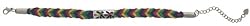 Pewter Design on Rasta Braided Hemp Bracelet