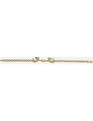Angels Carrying Heart Gold Charm Bracelet 7"