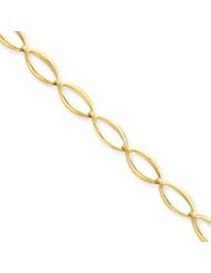 14k Yellow Gold Oval Link Fancy Lobster Bracelet 7.25in