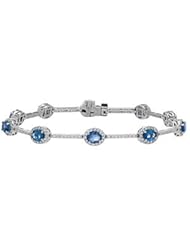Sapphire and Diamond Bracelet in 18kt White Gold