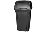 35 Gallon 2 Door Rubbermaid Ranger Trash Can - Black