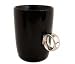Image of 2 Carat Cup Tasse becher Schwarz mit Silber Farbeben Ring und 1 Swarovski Stein 9003